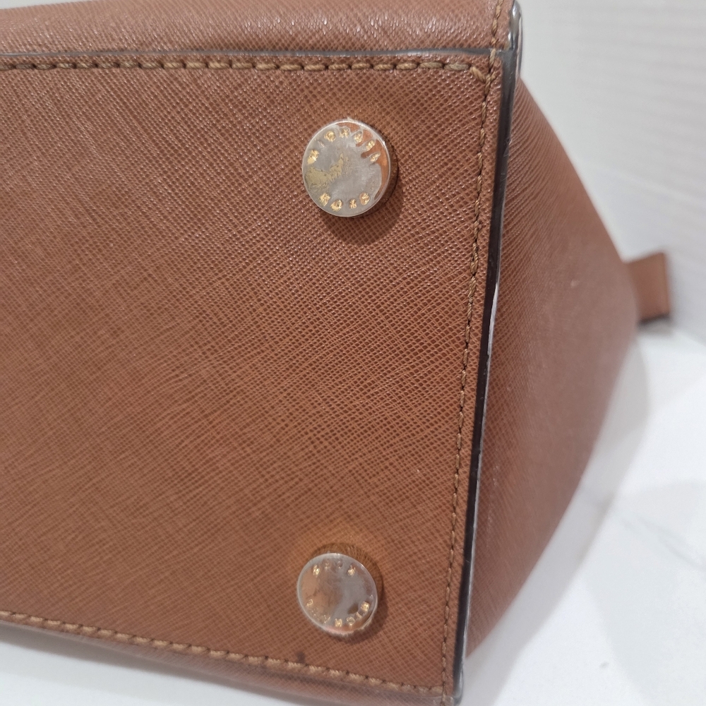 Michael Michael Kors Selma Large Leather Satchel Bag Luggage Brown AUTHENTC - Picture 13 of 17